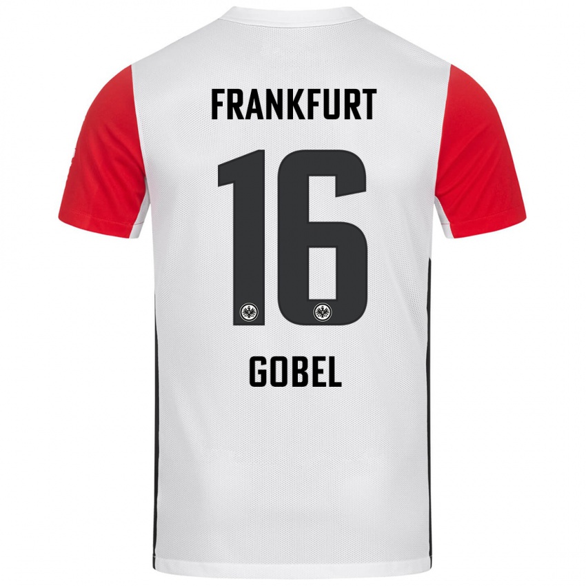 Niño Camiseta Marlon Göbel #16 Blanco Rojo 1ª Equipación 2024/25 La Camisa Argentina