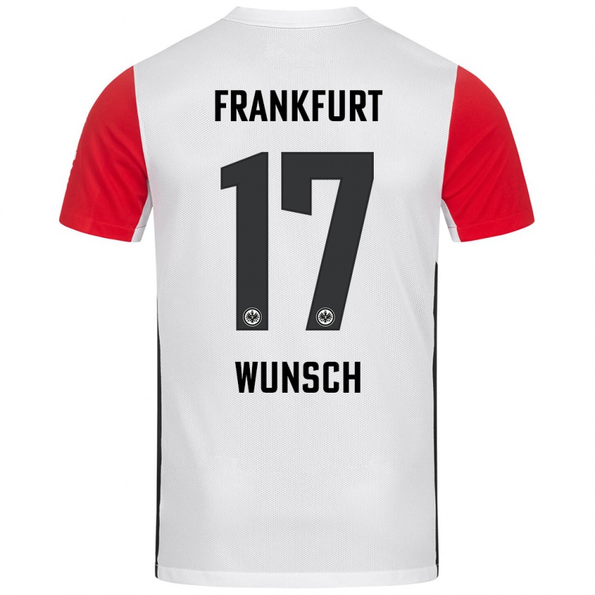 Niño Camiseta Paul Wünsch #17 Blanco Rojo 1ª Equipación 2024/25 La Camisa Argentina