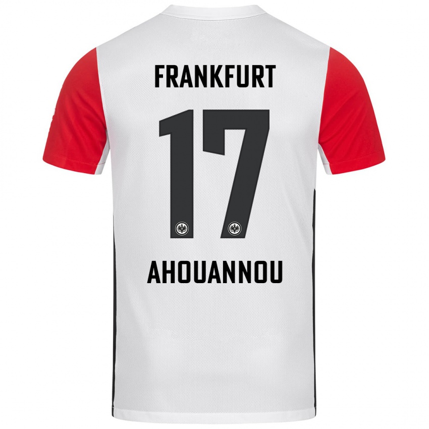 Niño Camiseta Yannis Ahouannou #17 Blanco Rojo 1ª Equipación 2024/25 La Camisa Argentina