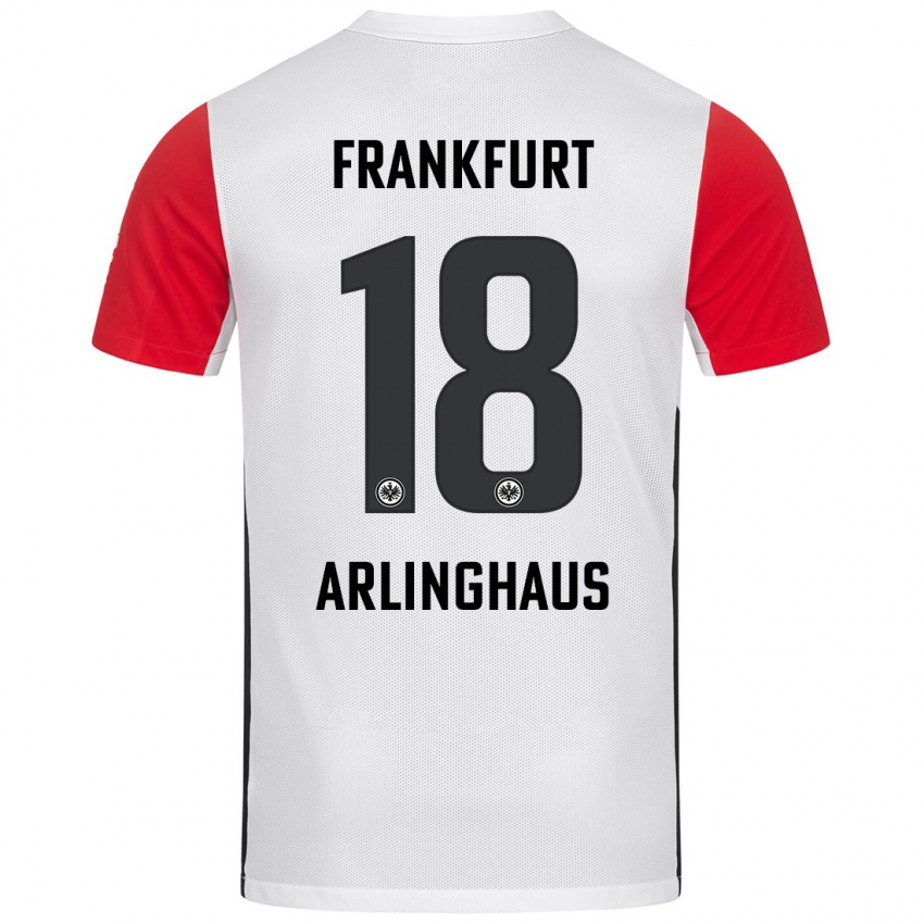 Niño Camiseta Max Arlinghaus #18 Blanco Rojo 1ª Equipación 2024/25 La Camisa Argentina