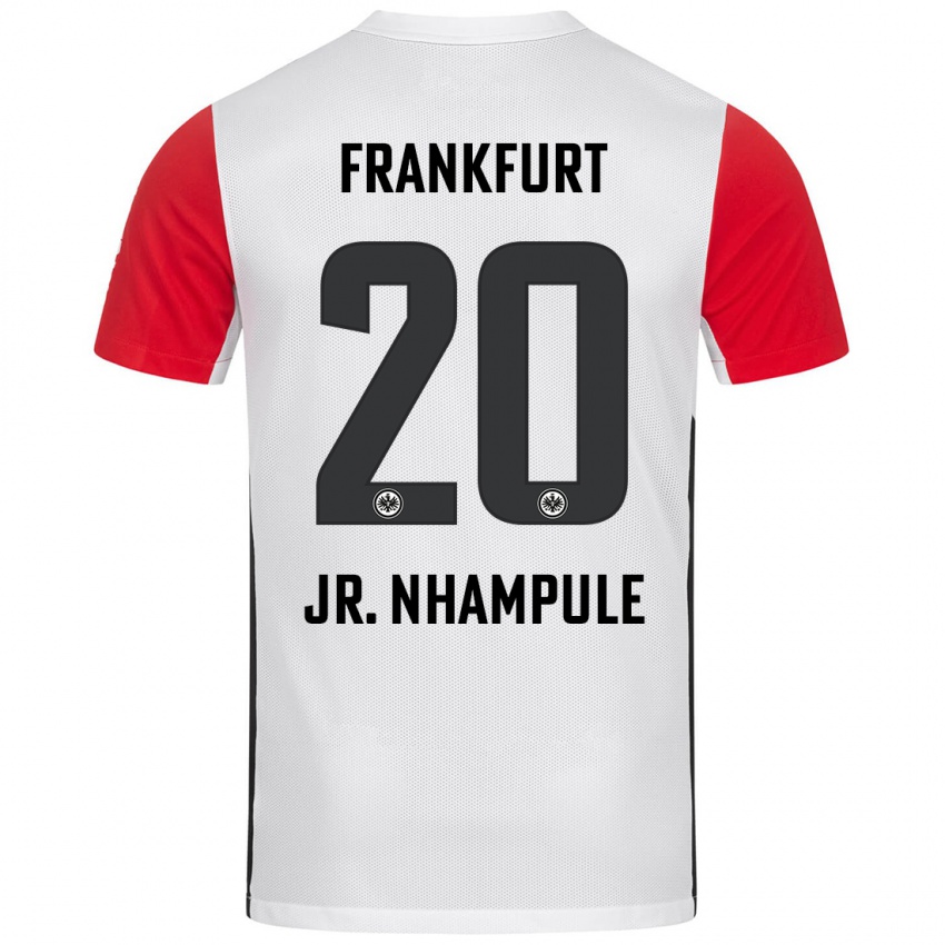 Niño Camiseta Antonio Junior Nhampule #20 Blanco Rojo 1ª Equipación 2024/25 La Camisa Argentina