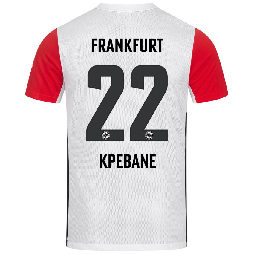 Niño Camiseta Tamiou Kpebane #22 Blanco Rojo 1ª Equipación 2024/25 La Camisa Argentina