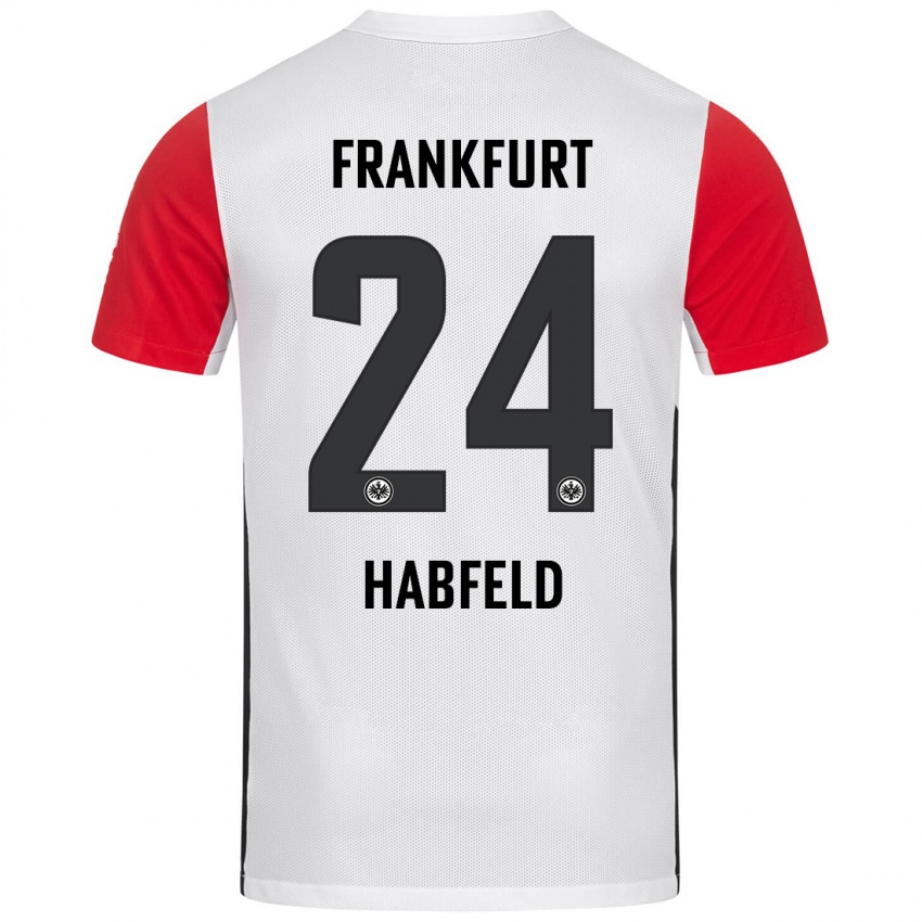 Niño Camiseta Josef Haßfeld #24 Blanco Rojo 1ª Equipación 2024/25 La Camisa Argentina