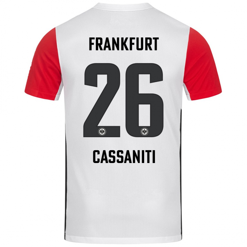 Niño Camiseta Nino Cassaniti #26 Blanco Rojo 1ª Equipación 2024/25 La Camisa Argentina