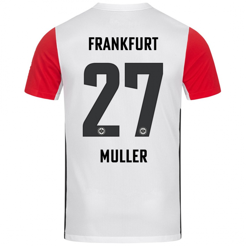 Niño Camiseta Mark Müller #27 Blanco Rojo 1ª Equipación 2024/25 La Camisa Argentina