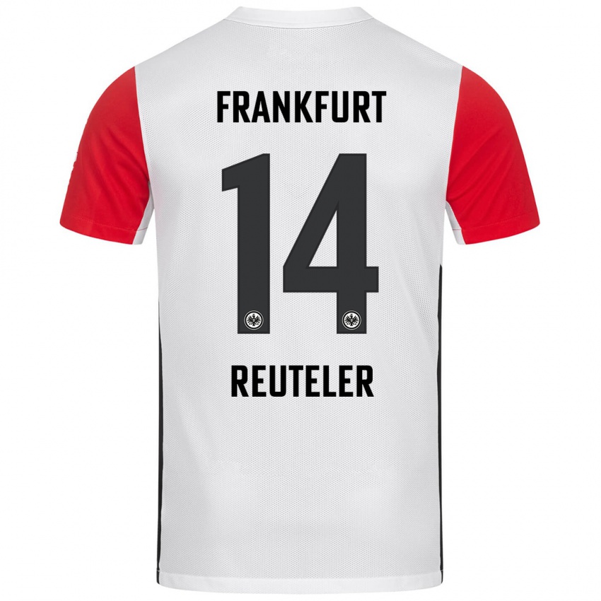 Niño Camiseta Geraldine Reuteler #14 Blanco Rojo 1ª Equipación 2024/25 La Camisa Argentina