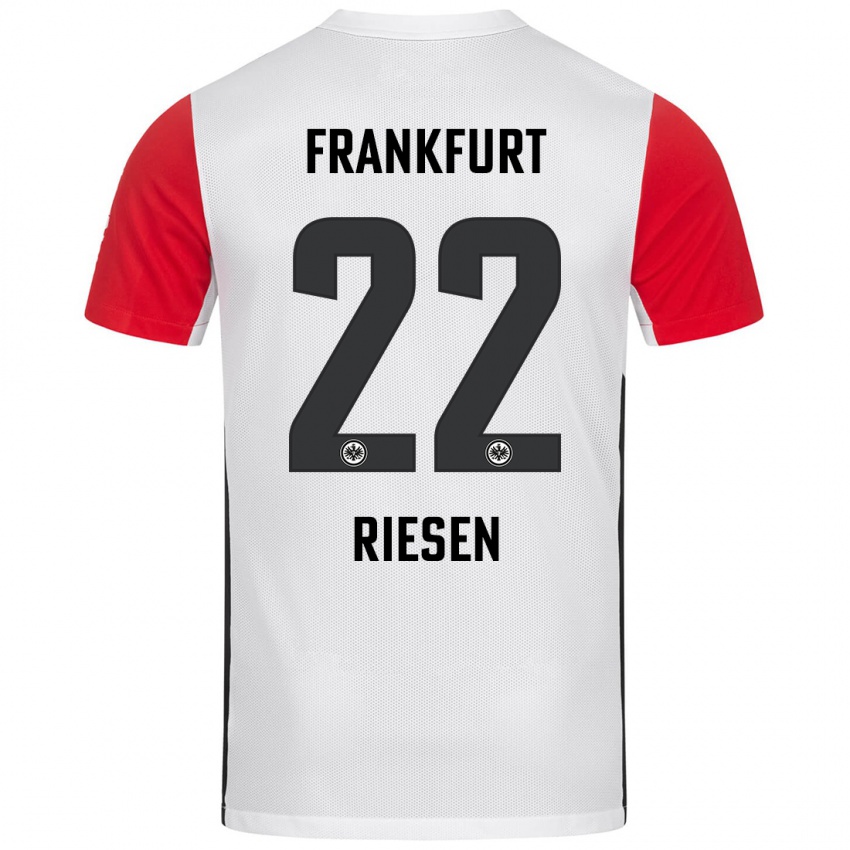 Niño Camiseta Nadine Riesen #22 Blanco Rojo 1ª Equipación 2024/25 La Camisa Argentina