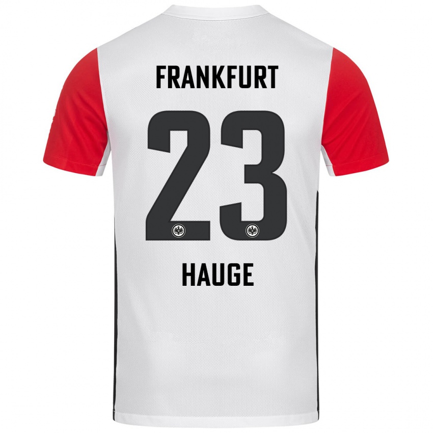 Niño Camiseta Jens Petter Hauge #23 Blanco Rojo 1ª Equipación 2024/25 La Camisa Argentina