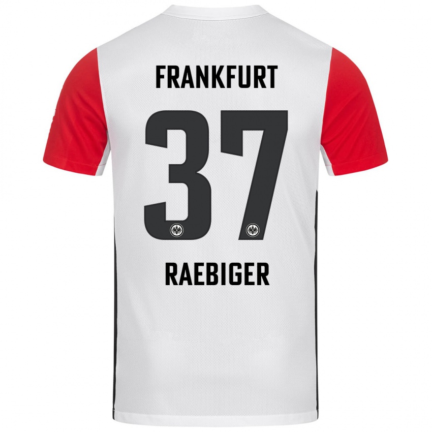 Niño Camiseta Sidney Raebiger #37 Blanco Rojo 1ª Equipación 2024/25 La Camisa Argentina