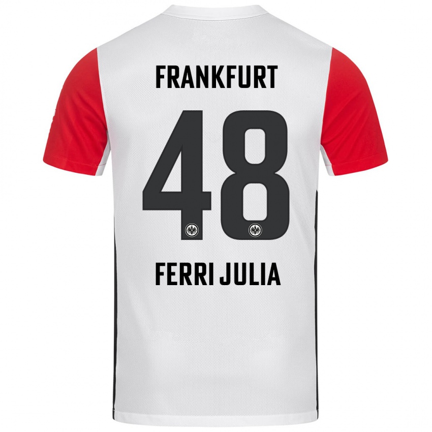 Niño Camiseta Nacho Ferri #48 Blanco Rojo 1ª Equipación 2024/25 La Camisa Argentina