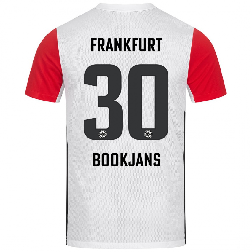 Niño Camiseta Jakob Bookjans #30 Blanco Rojo 1ª Equipación 2024/25 La Camisa Argentina