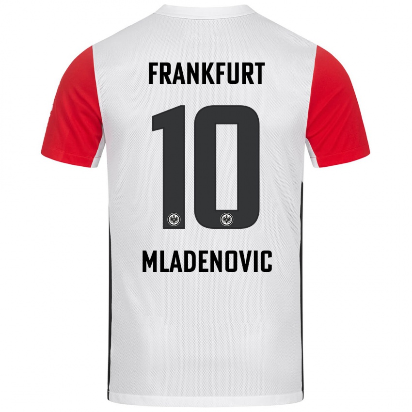 Niño Camiseta Marko Mladenovic #10 Blanco Rojo 1ª Equipación 2024/25 La Camisa Argentina