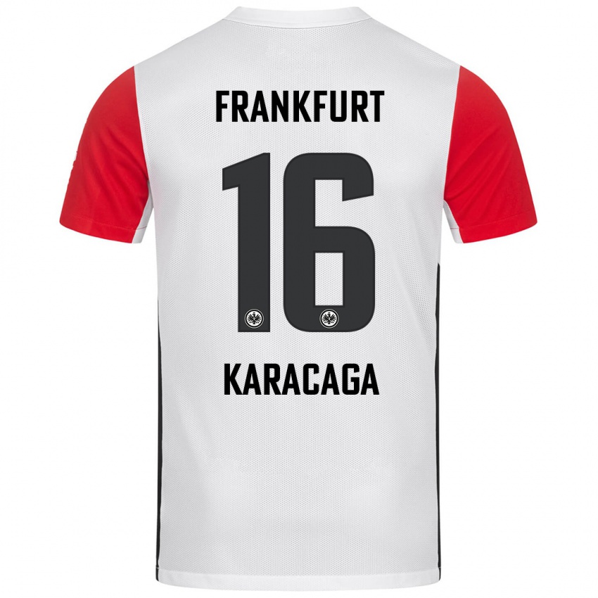 Niño Camiseta Tom Karacaga #16 Blanco Rojo 1ª Equipación 2024/25 La Camisa Argentina