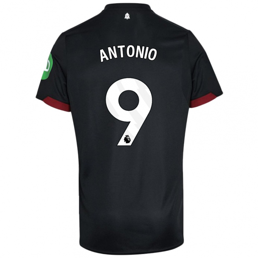 Niño Camiseta Michail Antonio #9 Negro Blanco 2ª Equipación 2024/25 La Camisa Argentina