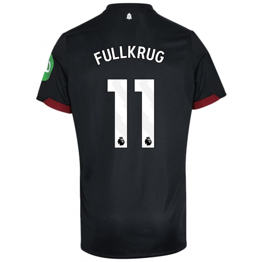 Niño Camiseta Niclas Füllkrug #11 Negro Blanco 2ª Equipación 2024/25 La Camisa Argentina