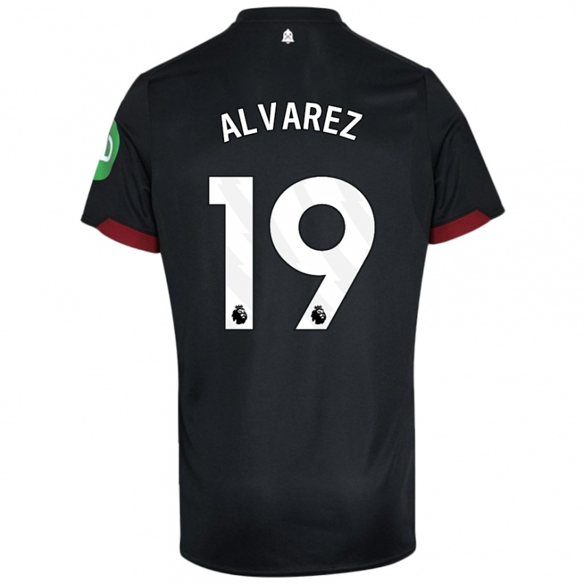 Niño Camiseta Edson Alvarez #19 Negro Blanco 2ª Equipación 2024/25 La Camisa Argentina