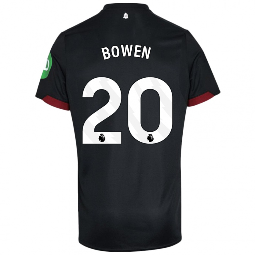 Niño Camiseta Jarrod Bowen #20 Negro Blanco 2ª Equipación 2024/25 La Camisa Argentina