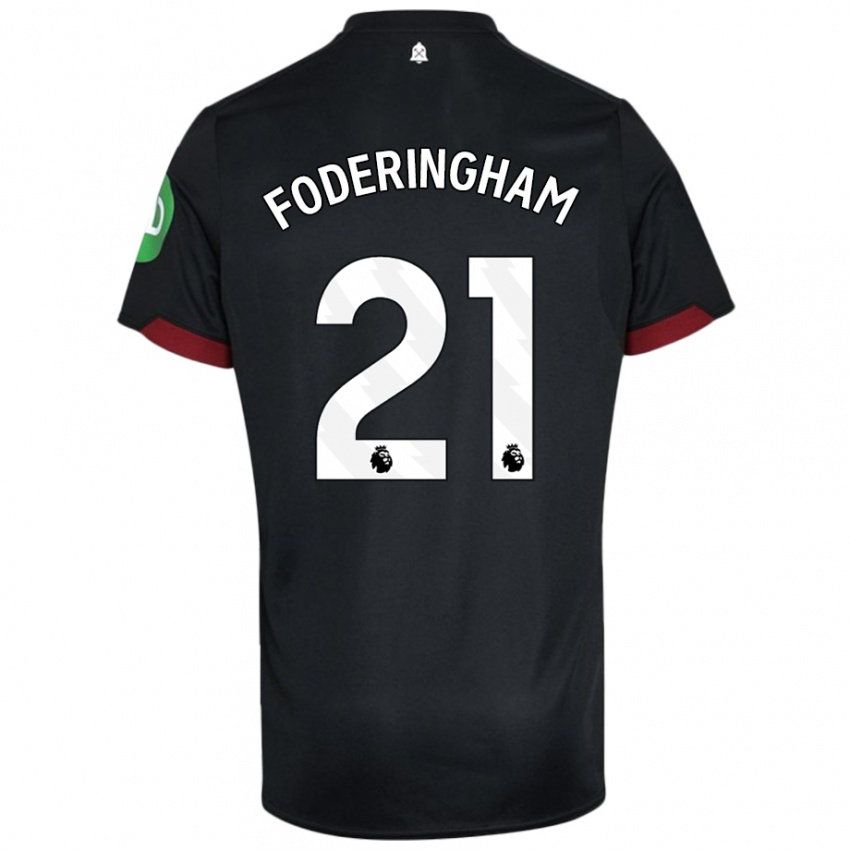 Niño Camiseta Wes Foderingham #21 Negro Blanco 2ª Equipación 2024/25 La Camisa Argentina