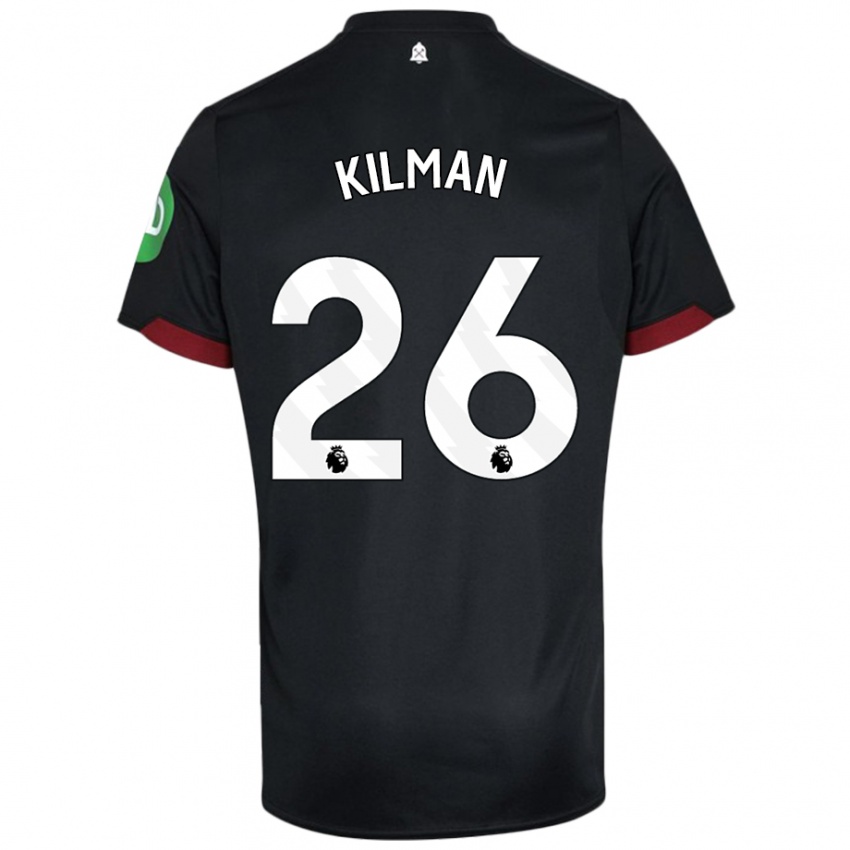 Niño Camiseta Max Kilman #26 Negro Blanco 2ª Equipación 2024/25 La Camisa Argentina