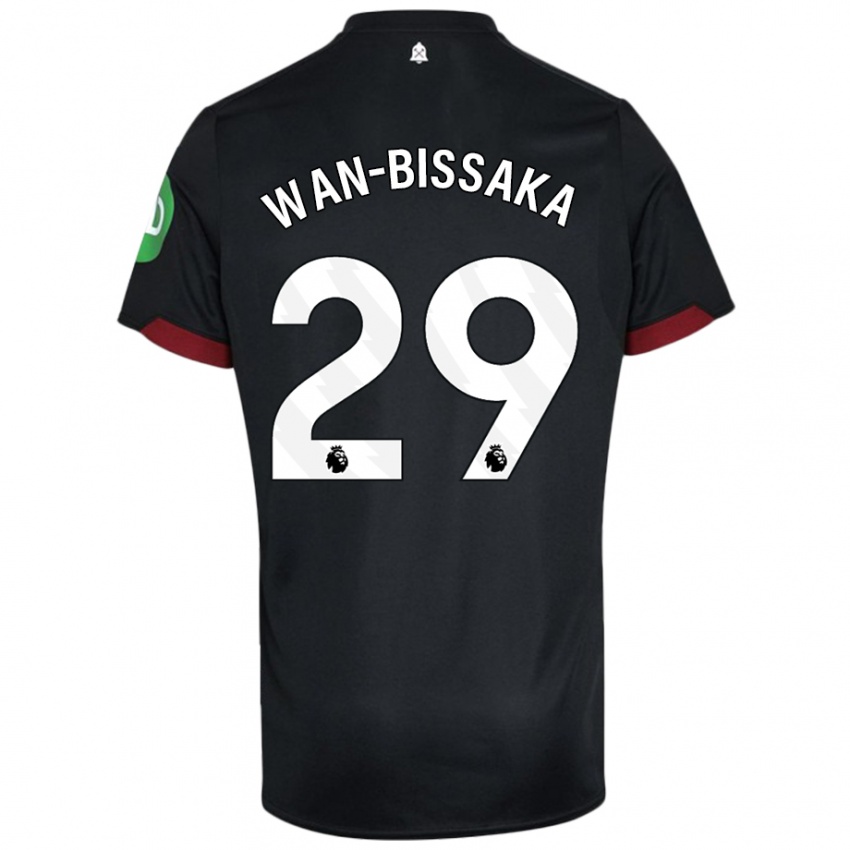 Niño Camiseta Aaron Wan-Bissaka #29 Negro Blanco 2ª Equipación 2024/25 La Camisa Argentina