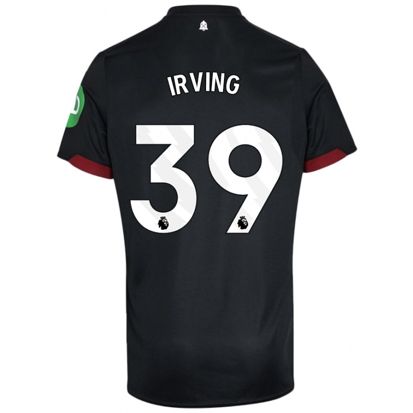 Niño Camiseta Andy Irving #39 Negro Blanco 2ª Equipación 2024/25 La Camisa Argentina