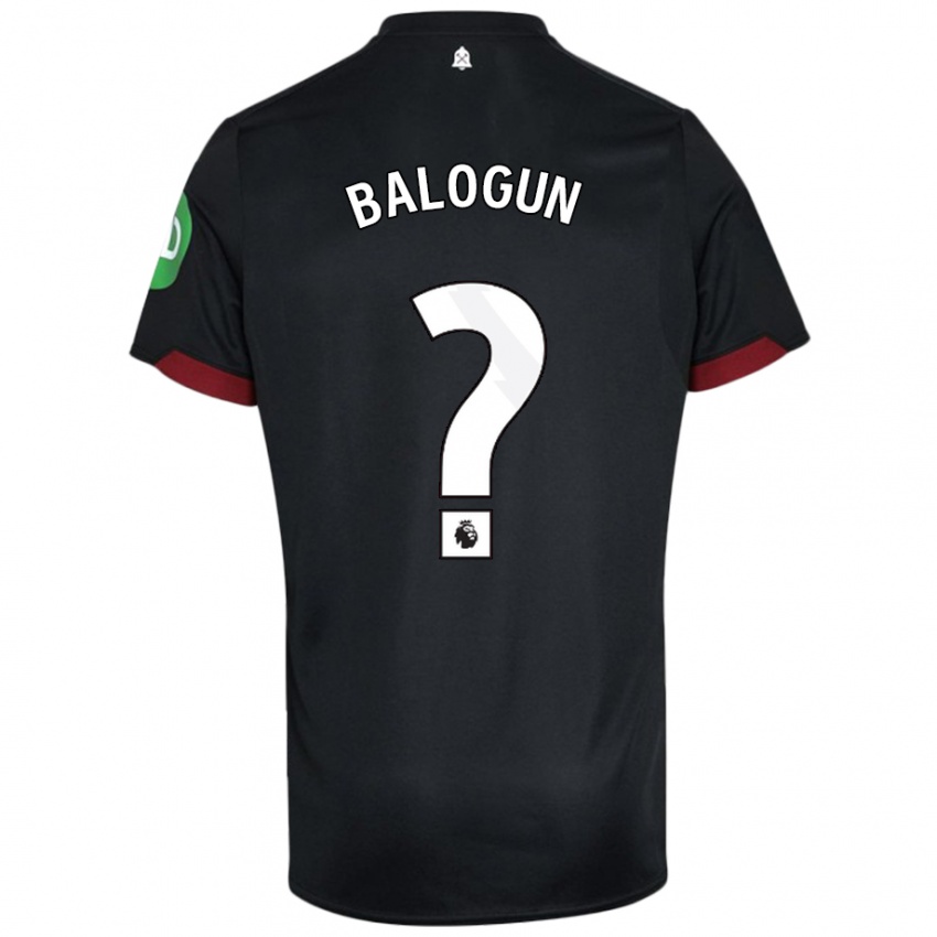 Niño Camiseta Majid Balogun #0 Negro Blanco 2ª Equipación 2024/25 La Camisa Argentina