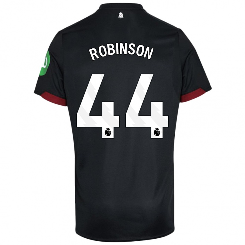 Niño Camiseta Junior Robinson #44 Negro Blanco 2ª Equipación 2024/25 La Camisa Argentina