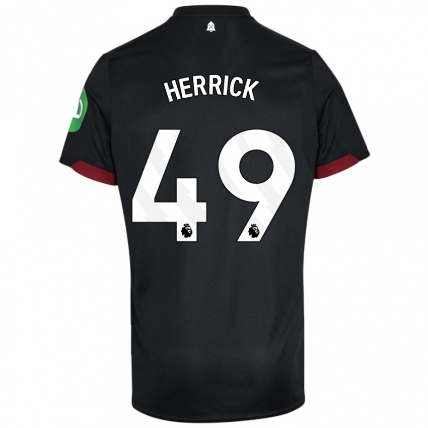 Niño Camiseta Finlay Herrick #49 Negro Blanco 2ª Equipación 2024/25 La Camisa Argentina