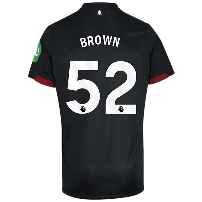 Niño Camiseta Luis Brown #52 Negro Blanco 2ª Equipación 2024/25 La Camisa Argentina