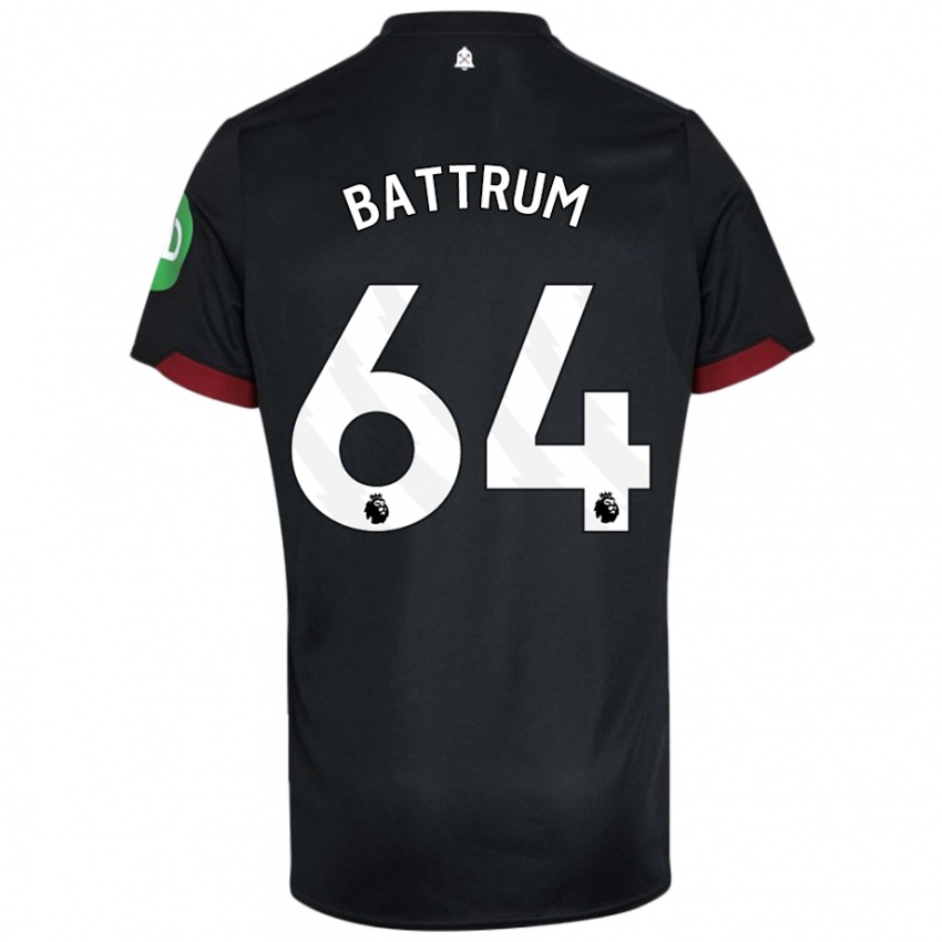 Niño Camiseta Ryan Battrum #64 Negro Blanco 2ª Equipación 2024/25 La Camisa Argentina