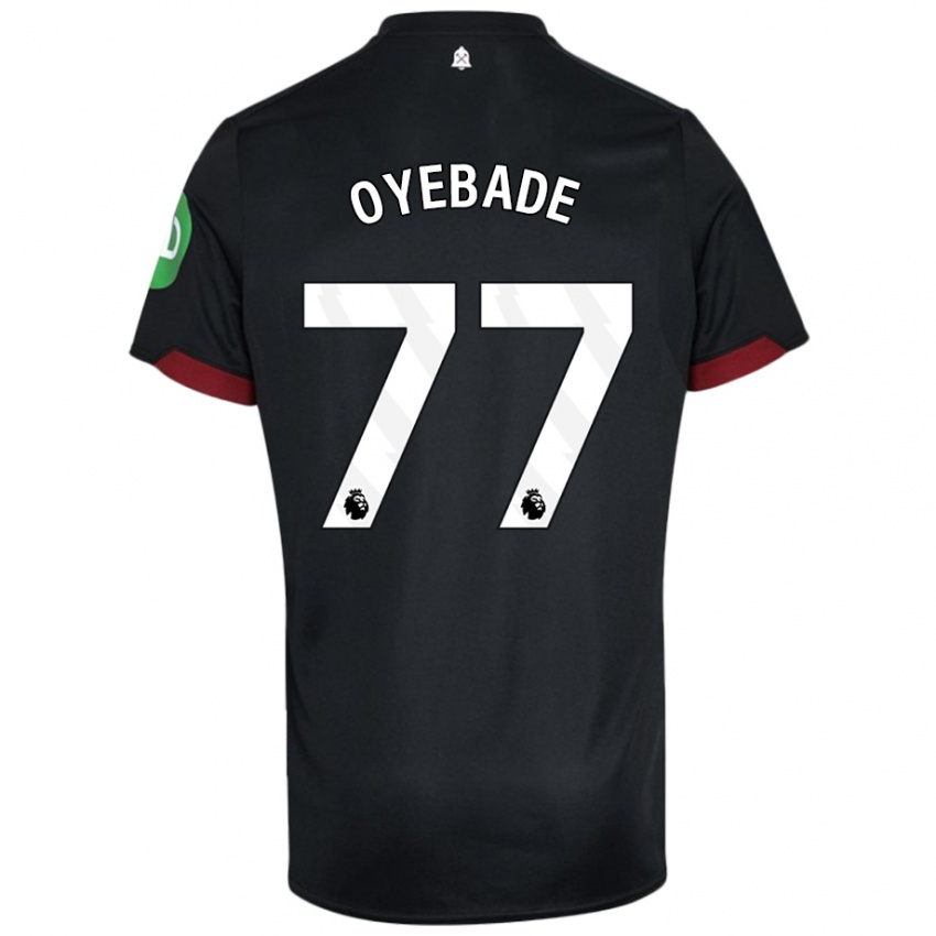 Niño Camiseta Rayan Oyebade #77 Negro Blanco 2ª Equipación 2024/25 La Camisa Argentina