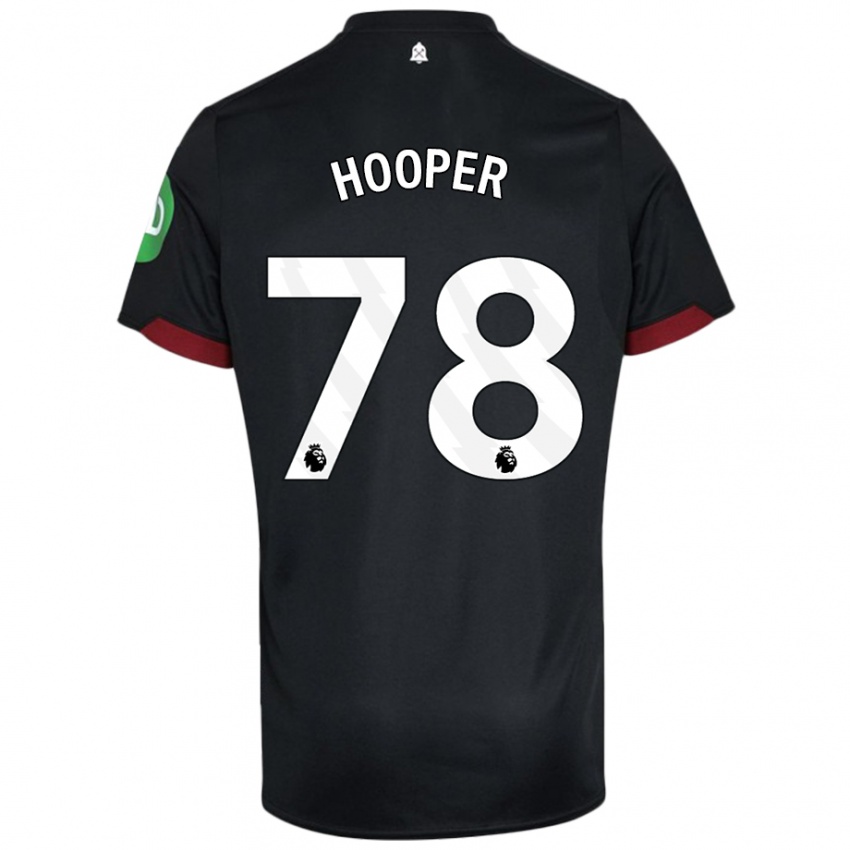 Niño Camiseta Finley Hooper #78 Negro Blanco 2ª Equipación 2024/25 La Camisa Argentina