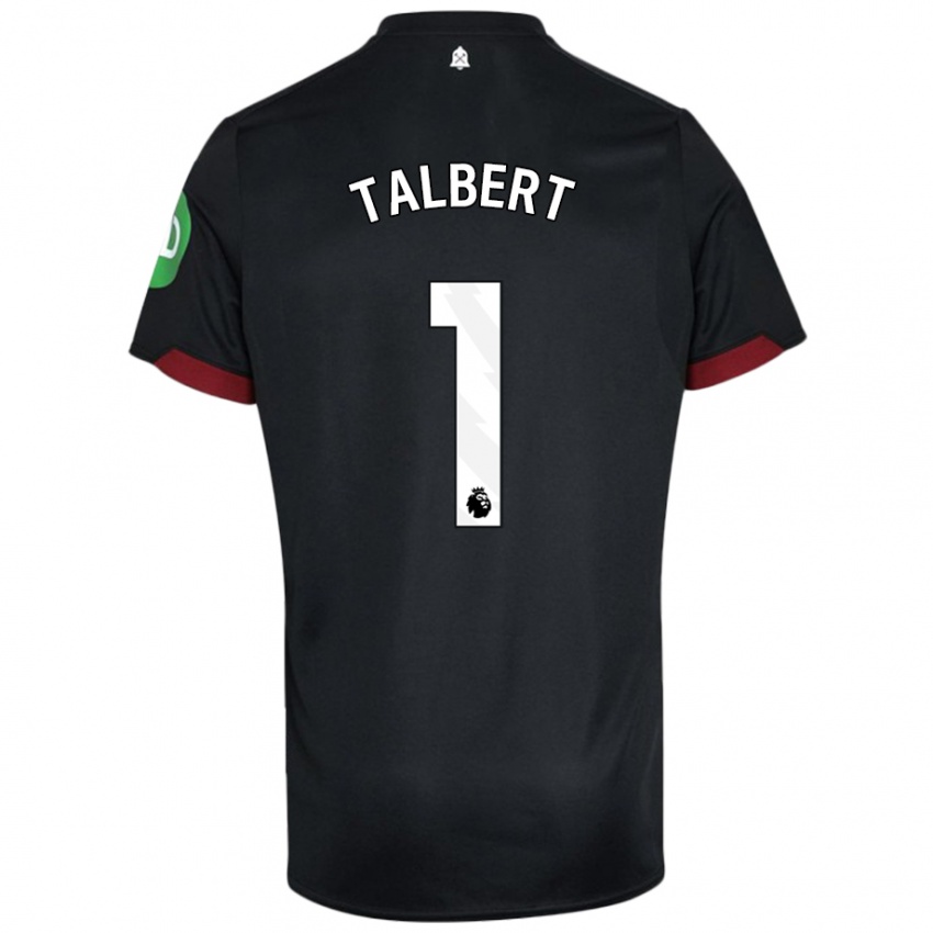 Niño Camiseta Katelin Talbert #1 Negro Blanco 2ª Equipación 2024/25 La Camisa Argentina