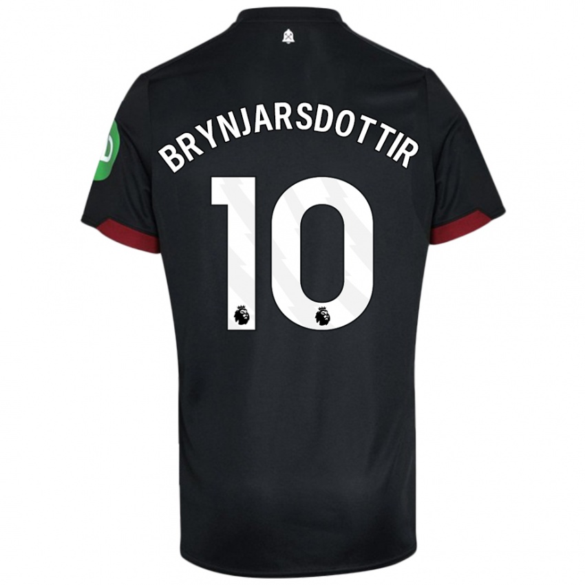 Niño Camiseta Dagný Brynjarsdóttir #10 Negro Blanco 2ª Equipación 2024/25 La Camisa Argentina