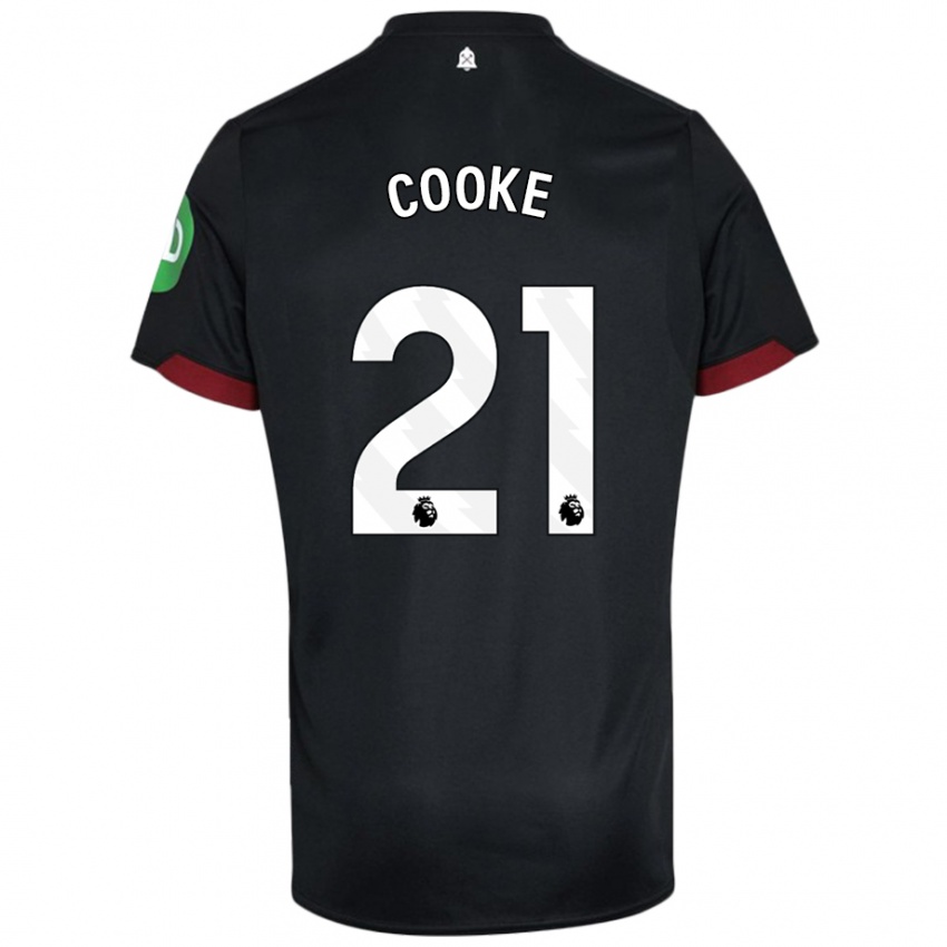 Niño Camiseta Shannon Cooke #21 Negro Blanco 2ª Equipación 2024/25 La Camisa Argentina