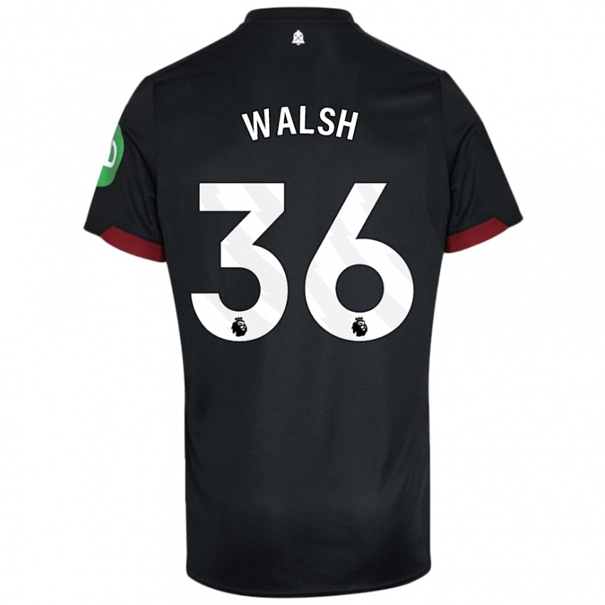 Niño Camiseta Soraya Walsh #36 Negro Blanco 2ª Equipación 2024/25 La Camisa Argentina