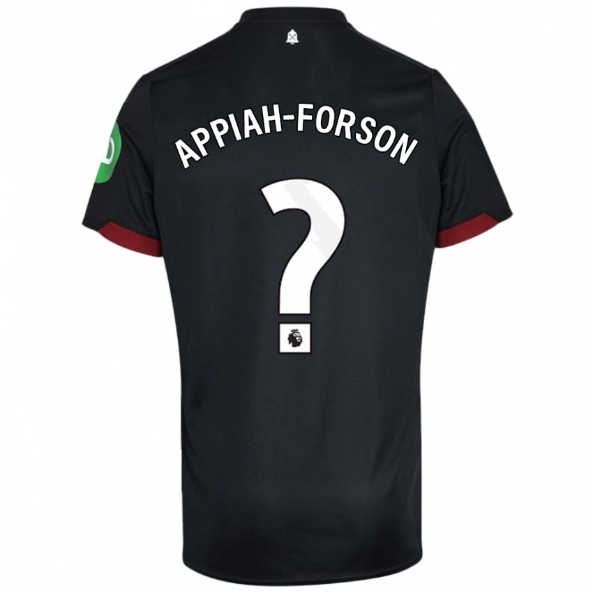 Niño Camiseta Keenan Appiah-Forson #0 Negro Blanco 2ª Equipación 2024/25 La Camisa Argentina