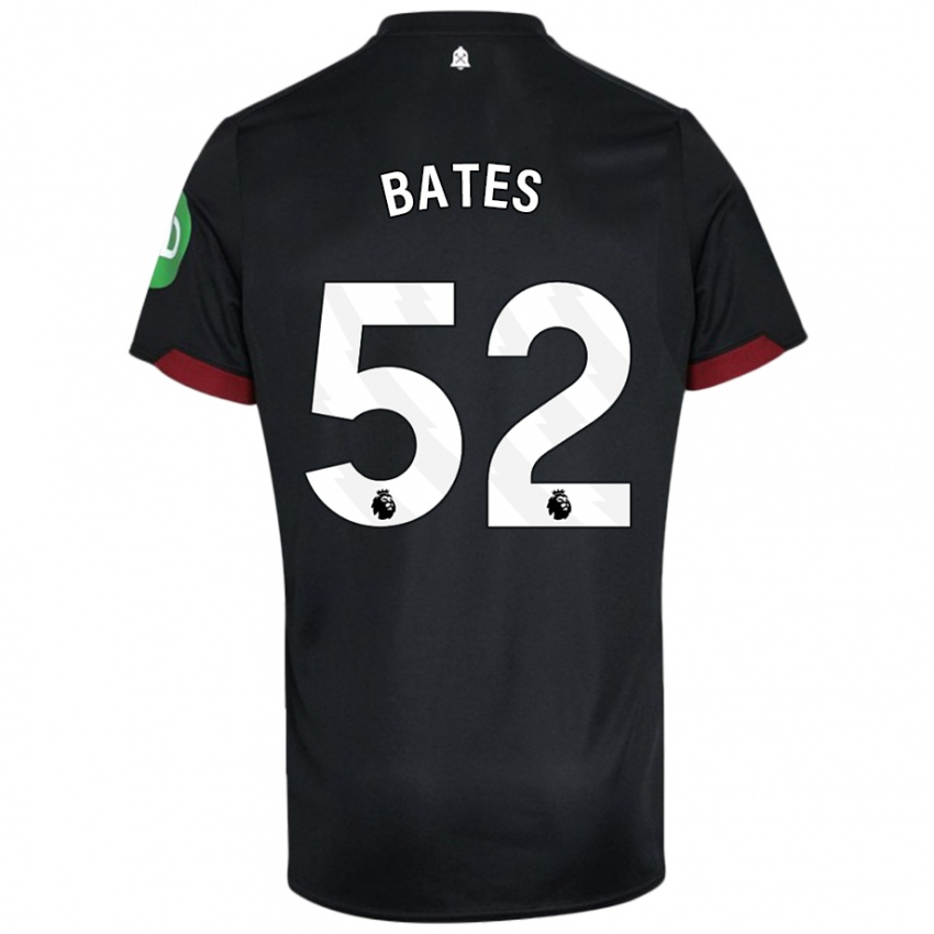 Niño Camiseta Billy Bates #52 Negro Blanco 2ª Equipación 2024/25 La Camisa Argentina