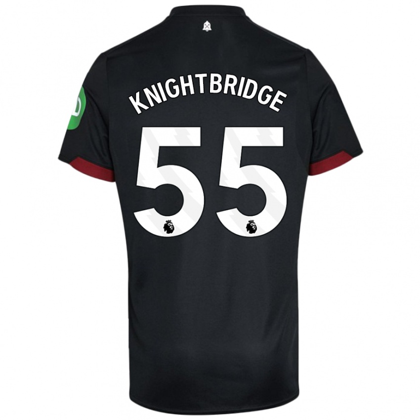 Niño Camiseta Jacob Knightbridge #55 Negro Blanco 2ª Equipación 2024/25 La Camisa Argentina