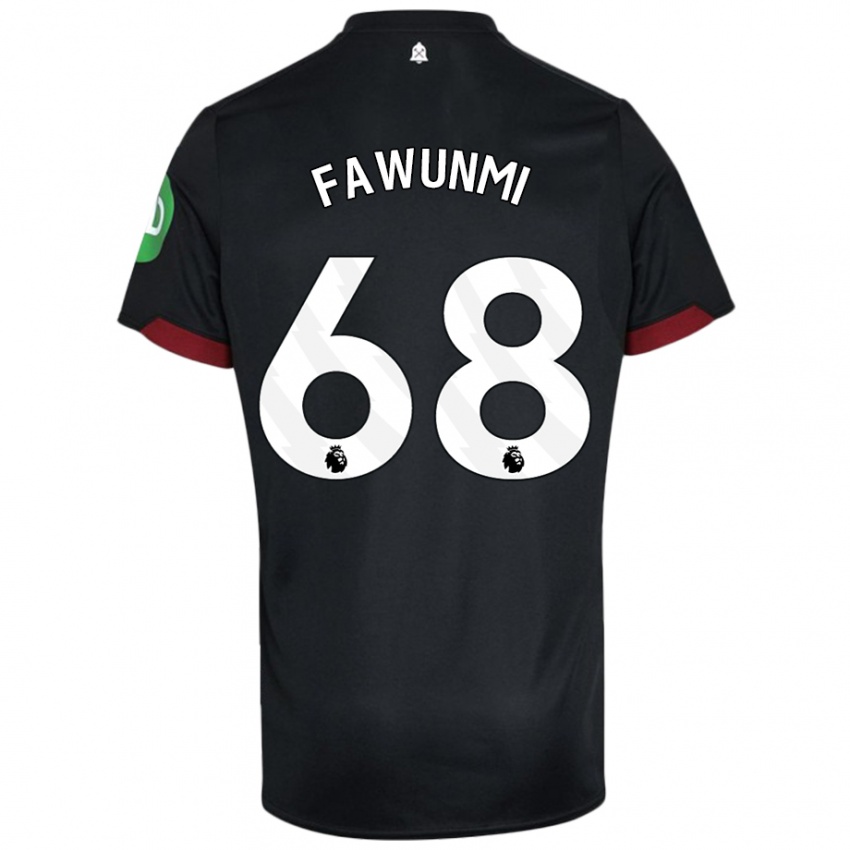 Niño Camiseta Favour Fawunmi #68 Negro Blanco 2ª Equipación 2024/25 La Camisa Argentina