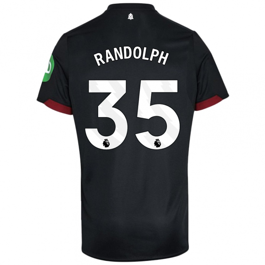 Niño Camiseta Darren Randolph #35 Negro Blanco 2ª Equipación 2024/25 La Camisa Argentina