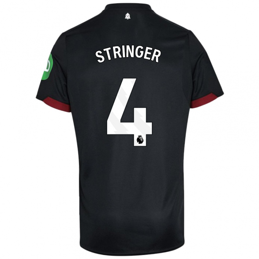 Niño Camiseta Abbey-Leigh Stringer #4 Negro Blanco 2ª Equipación 2024/25 La Camisa Argentina