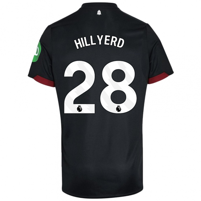 Niño Camiseta Sophie Hillyerd #28 Negro Blanco 2ª Equipación 2024/25 La Camisa Argentina