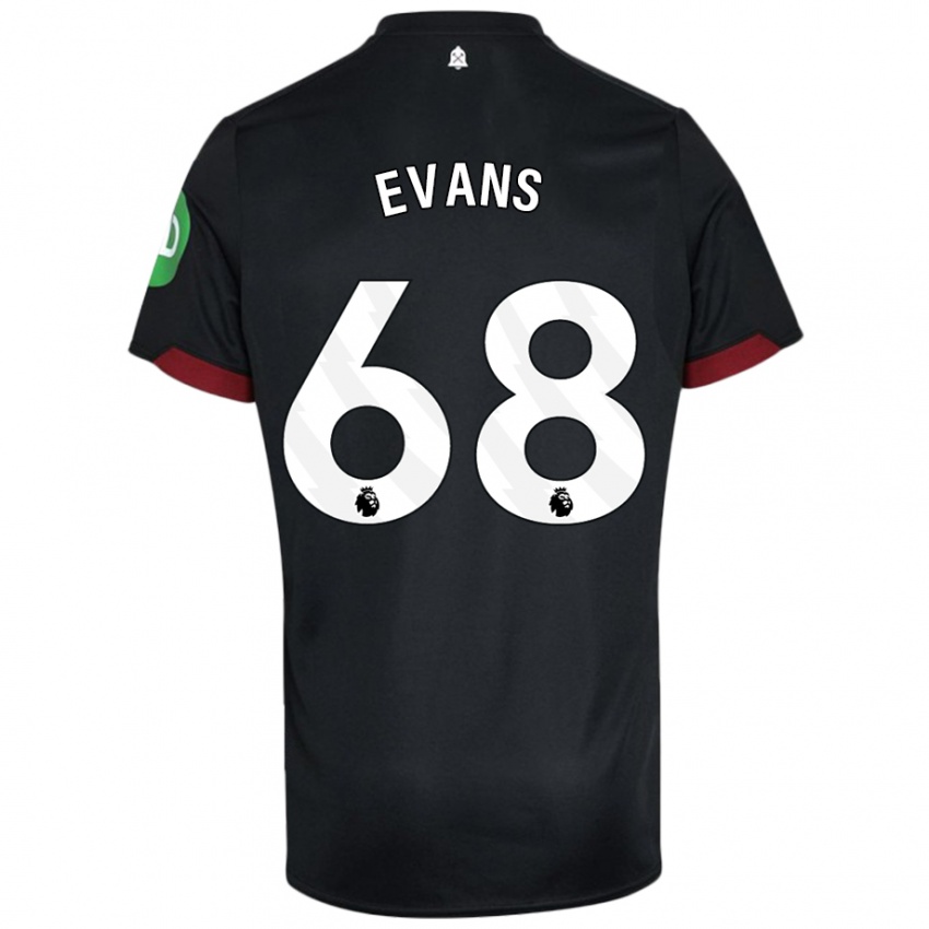 Niño Camiseta Isaac Evans #68 Negro Blanco 2ª Equipación 2024/25 La Camisa Argentina