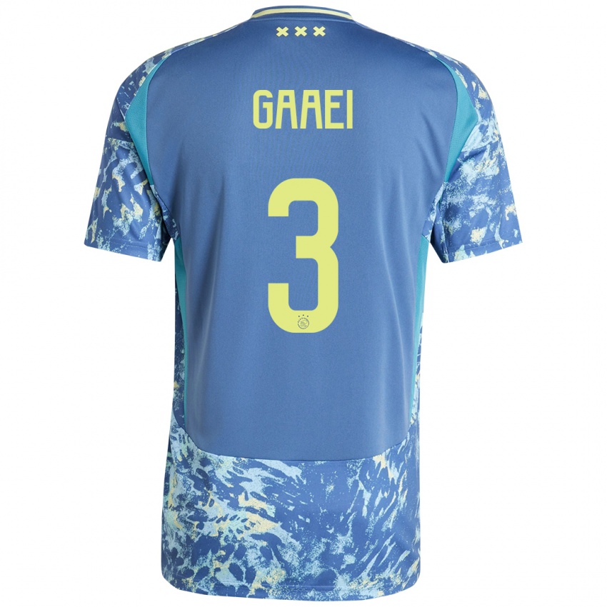 Niño Camiseta Anton Gaaei #3 Gris Azul Amarillo 2ª Equipación 2024/25 La Camisa Argentina