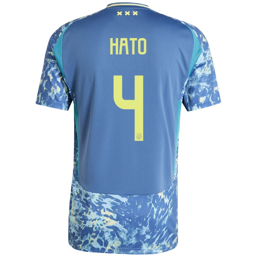 Niño Camiseta Jorrel Hato #4 Gris Azul Amarillo 2ª Equipación 2024/25 La Camisa Argentina