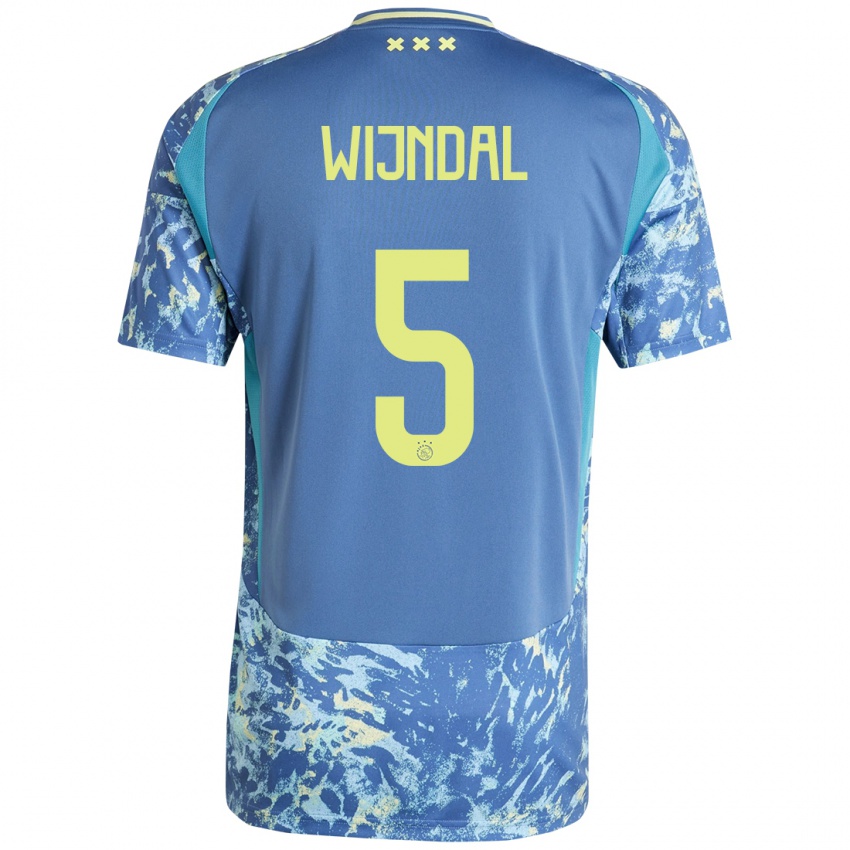 Niño Camiseta Owen Wijndal #5 Gris Azul Amarillo 2ª Equipación 2024/25 La Camisa Argentina