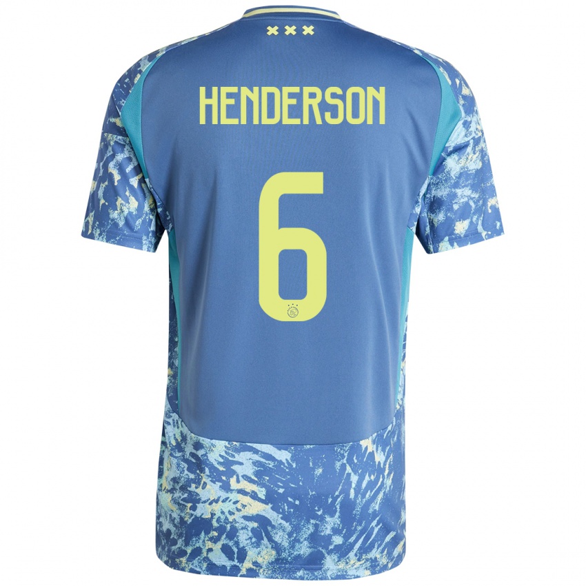 Niño Camiseta Jordan Henderson #6 Gris Azul Amarillo 2ª Equipación 2024/25 La Camisa Argentina