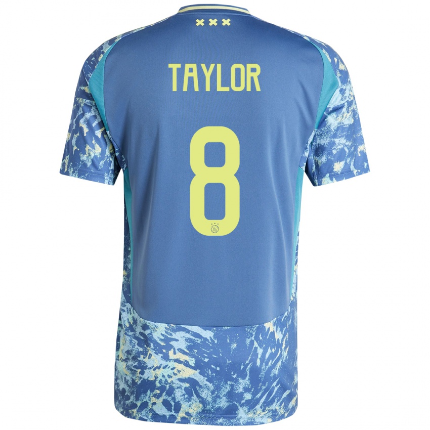 Niño Camiseta Kenneth Taylor #8 Gris Azul Amarillo 2ª Equipación 2024/25 La Camisa Argentina