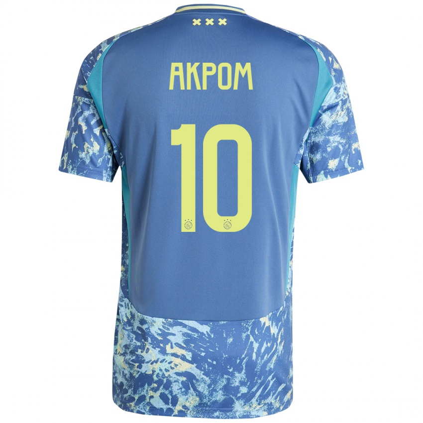 Niño Camiseta Chuba Akpom #10 Gris Azul Amarillo 2ª Equipación 2024/25 La Camisa Argentina